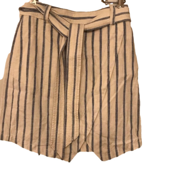 MADEWELL linen blend wrap skirt. Striped. Size 0. - Picture 1 of 6
